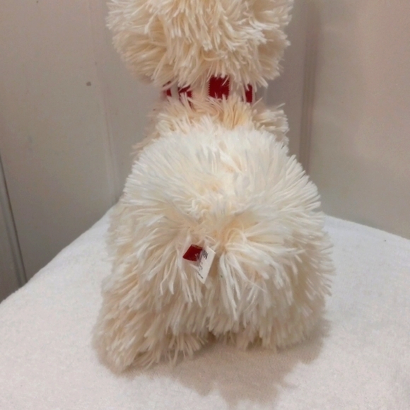 Liama/Alpaca Dan Dee Plush White Shaggy Hair W/ Red Scarf - Picture 3 of 6